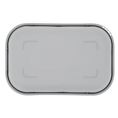 Futura 34 oz Matte Gray Plastic Tamper-Evident Take Out Container - with Lid, Microwavable - 8 3/4" x 6" x 2 1/4" - 100 count box