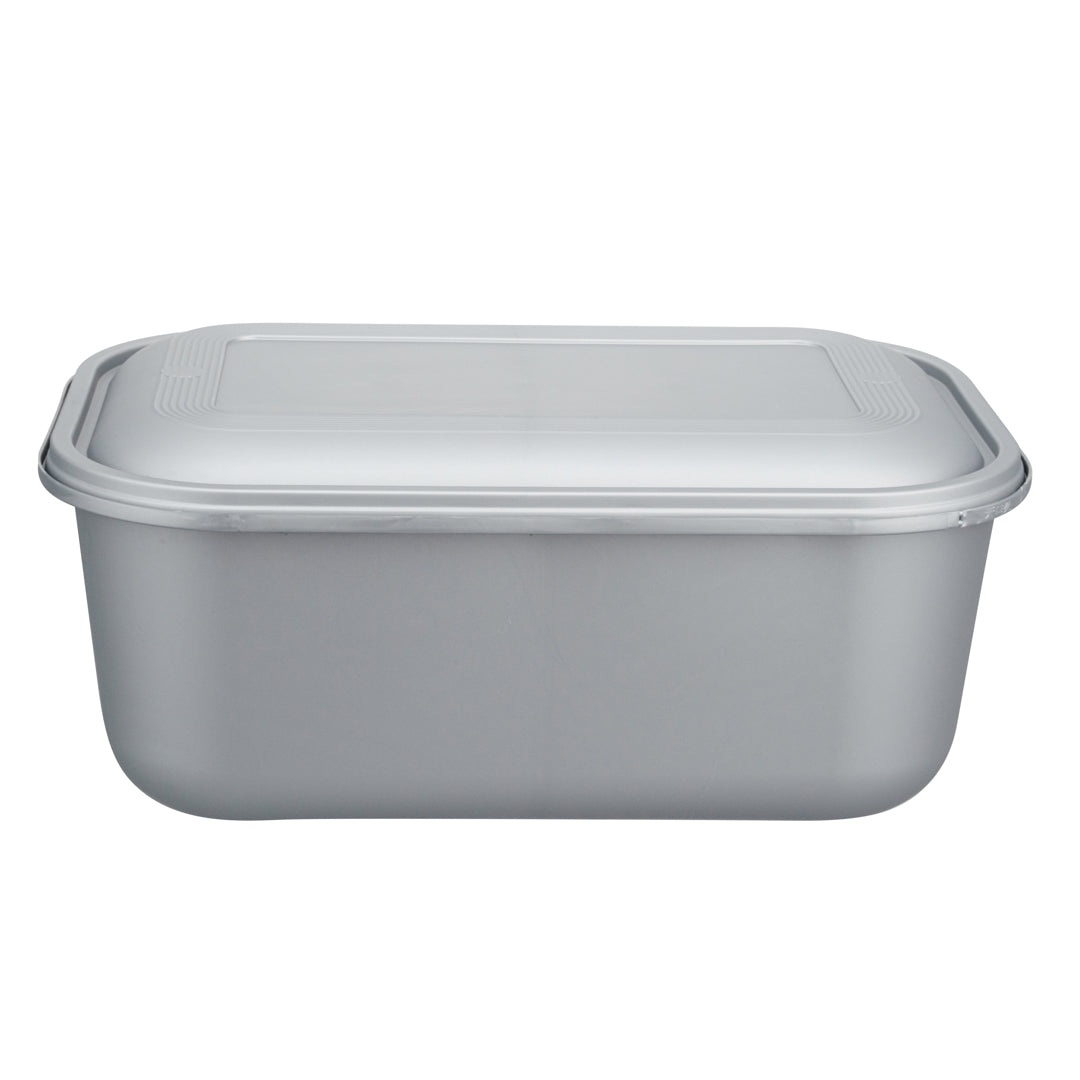 Futura 68 oz Matte Gray Plastic Tamper-Evident Take Out Container - with Lid, Microwavable - 8 3/4" x 6" x 3 3/4" - 100 count box