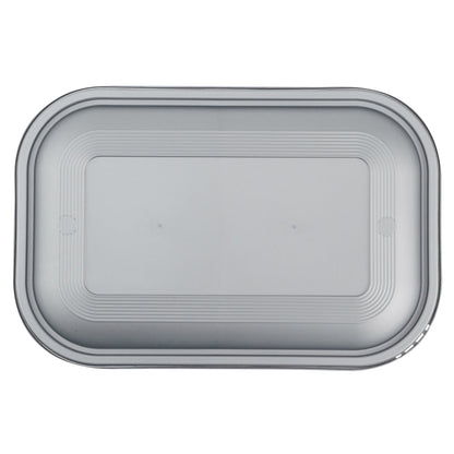 Futura 68 oz Matte Gray Plastic Tamper-Evident Take Out Container - with Lid, Microwavable - 8 3/4" x 6" x 3 3/4" - 100 count box
