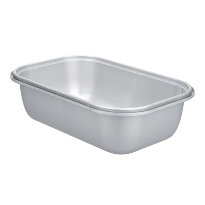 Futura 46 oz Matte Gray Plastic Tamper-Evident Container - with Lid, Microwavable, Inserts Available - 8 3/4" x 6" x 3" - 100 count box