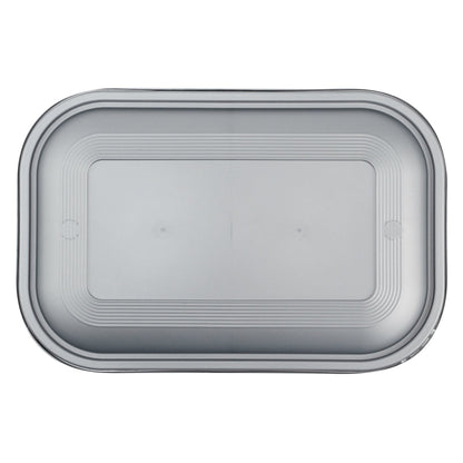 Futura 46 oz Matte Gray Plastic Tamper-Evident Container - with Lid, Microwavable, Inserts Available - 8 3/4" x 6" x 3" - 100 count box