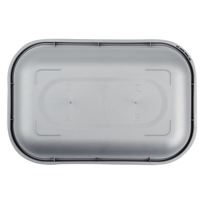 Futura 46 oz Matte Gray Plastic Tamper-Evident Container - with Lid, Microwavable, Inserts Available - 8 3/4" x 6" x 3" - 100 count box