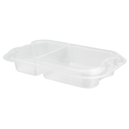 Futura 17 oz Clear Plastic 2-Compartment Insert Tray - Fits 46 oz Container, Microwavable - 100 count box