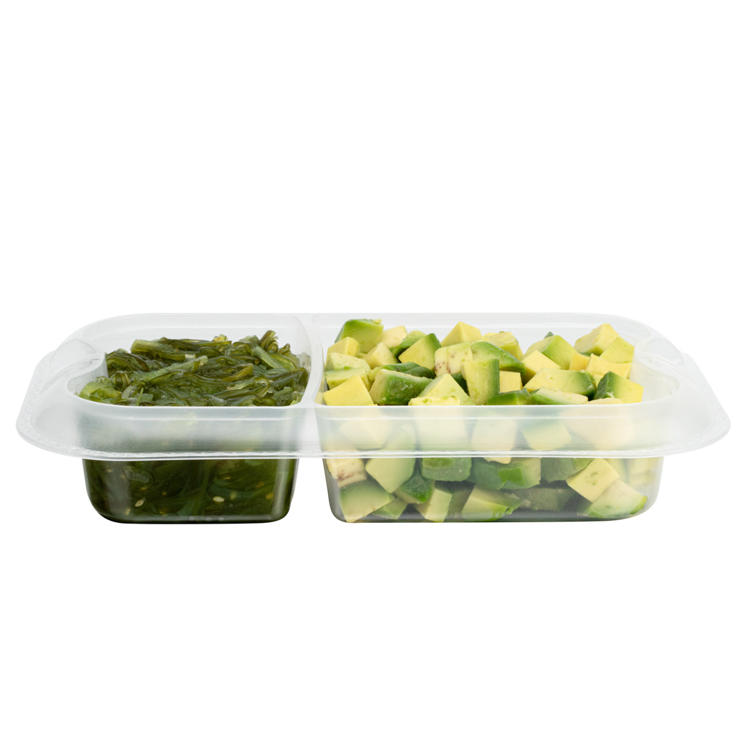 Futura 17 oz Clear Plastic 2-Compartment Insert Tray - Fits 46 oz Container, Microwavable - 100 count box