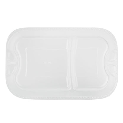 Futura 17 oz Clear Plastic 2-Compartment Insert Tray - Fits 46 oz Container, Microwavable - 100 count box