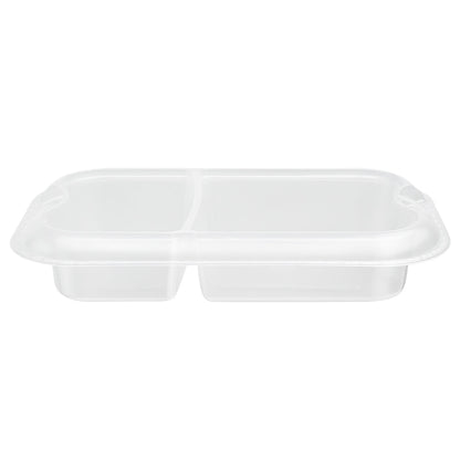 Futura 17 oz Clear Plastic 2-Compartment Insert Tray - Fits 46 oz Container, Microwavable - 100 count box