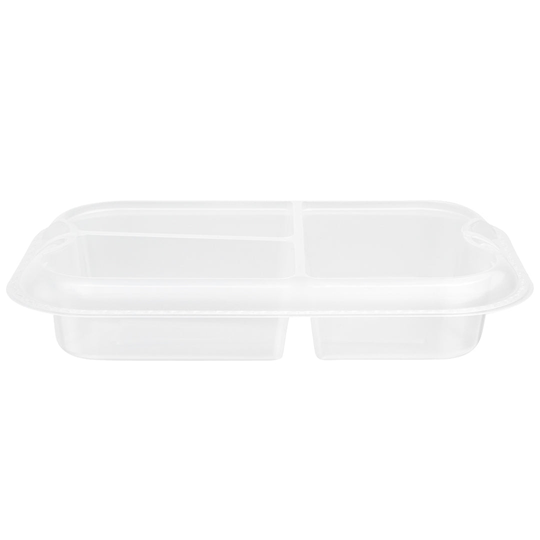 Futura 17 oz Clear Plastic 3-Compartment Insert Tray - Fits 46 oz Container, Microwavable - 100 count box