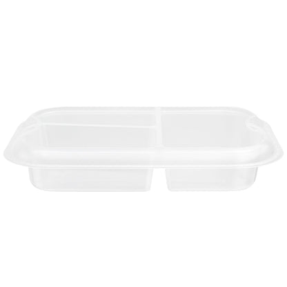 Futura 17 oz Clear Plastic 3-Compartment Insert Tray - Fits 46 oz Container, Microwavable - 100 count box
