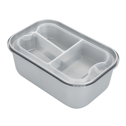 Futura 17 oz Clear Plastic 3-Compartment Insert Tray - Fits 46 oz Container, Microwavable - 100 count box
