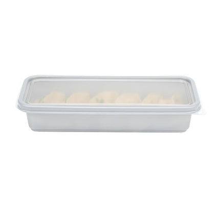 Futura 20 oz Silver Plastic Catering Container - with Clear Lid, Microwavable - 8 3/4" x 3 3/4" x 1 3/4" - 100 count box