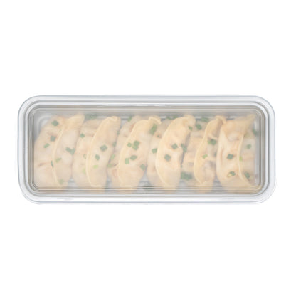 Futura 20 oz Silver Plastic Catering Container - with Clear Lid, Microwavable - 8 3/4" x 3 3/4" x 1 3/4" - 100 count box
