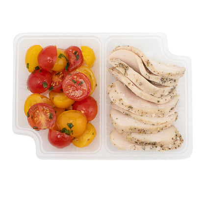 Futura 14 oz Clear Plastic 2-Compartment Insert Tray - Fits 34 oz Box, Microwavable - 100 count box