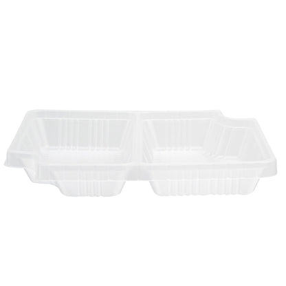 Futura 14 oz Clear Plastic 2-Compartment Insert Tray - Fits 34 oz Box, Microwavable - 100 count box