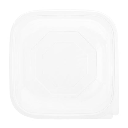 Thermo Tek 25 oz Square Clear Plastic Take Out Salad Bowl - with Lid, Anti-Fog - 7 1/2" x 7 1/2" x 2 3/4" - 100 count box