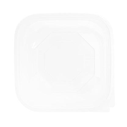 Thermo Tek 51 oz Square Clear Plastic Take Out Salad Bowl - with Lid, Anti-Fog - 7 1/2" x 7 1/2" x 4 1/4" - 100 count box