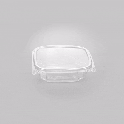 Thermo Tek 12 oz Rectangle Clear Plastic Deli / Snack Container - with Hinged Lid, Anti-Fog - 10" x 6" x 1 3/4" - 100 count box