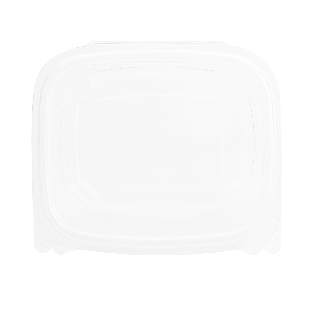 Thermo Tek 12 oz Rectangle Clear Plastic Deli / Snack Container - with Hinged Lid, Anti-Fog - 10" x 6" x 1 3/4" - 100 count box