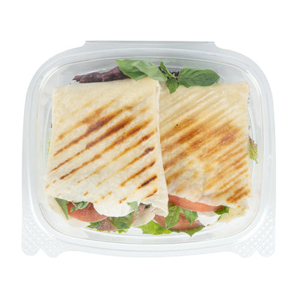 Thermo Tek 24 oz Rectangle Clear Plastic Deli / Snack Container - with Hinged Lid, Anti-Fog - 7 1/2" x 5 1/2" x 2" - 100 count box