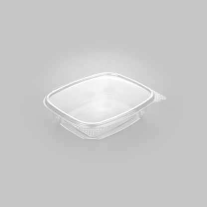 Thermo Tek 24 oz Rectangle Clear Plastic Deli / Snack Container - with Hinged Lid, Anti-Fog - 7 1/2" x 5 1/2" x 2" - 100 count box