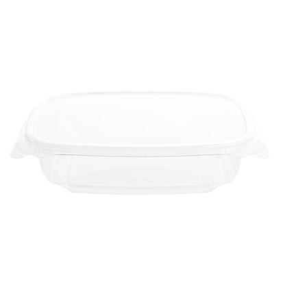 Thermo Tek 24 oz Rectangle Clear Plastic Deli / Snack Container - with Hinged Lid, Anti-Fog - 7 1/2" x 5 1/2" x 2" - 100 count box