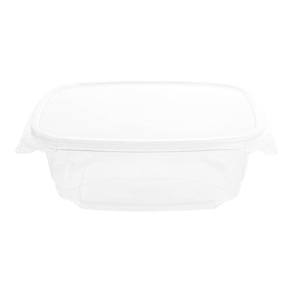 Thermo Tek 32 oz Rectangle Clear Plastic Deli / Snack Container - with Hinged Lid, Anti-Fog - 7 1/2" x 6 1/4" x 2 3/4" - 100 count box