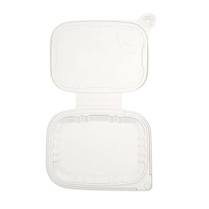 Tamper Tek 12 oz Rectangle Clear Plastic Container - with Hinged Lid, Tamper-Evident - 4 3/4" x 6" x 1 1/2" - 100 count box