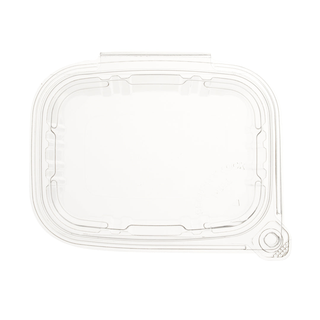 Tamper Tek 12 oz Rectangle Clear Plastic Container - with Hinged Lid, Tamper-Evident - 4 3/4" x 6" x 1 1/2" - 100 count box