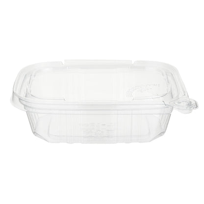 Tamper Tek 12 oz Rectangle Clear Plastic Container - with Hinged Lid, Tamper-Evident - 4 3/4" x 6" x 1 1/2" - 100 count box