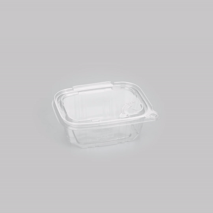 Tamper Tek 16 oz Rectangle Clear Plastic Container - with Hinged Lid, Tamper-Evident - 4 3/4" x 6" x 2" - 100 count box