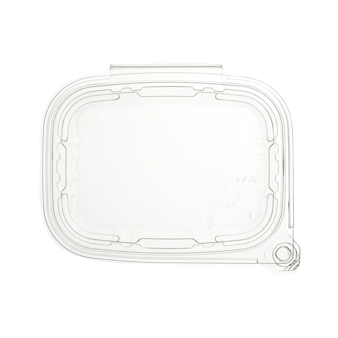 Tamper Tek 16 oz Rectangle Clear Plastic Container - with Hinged Lid, Tamper-Evident - 4 3/4" x 6" x 2" - 100 count box