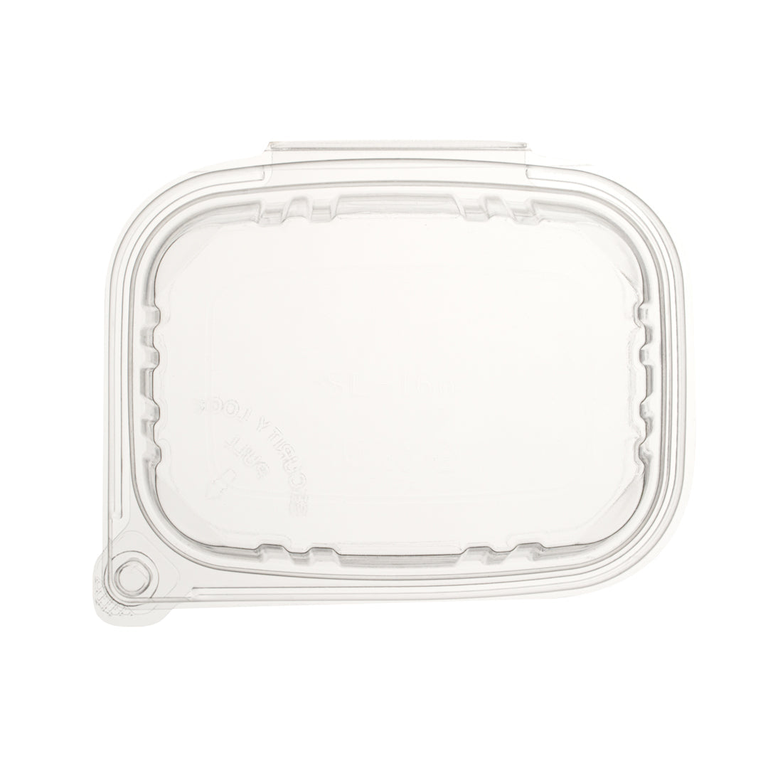 Tamper Tek 16 oz Rectangle Clear Plastic Container - with Hinged Lid, Tamper-Evident - 4 3/4" x 6" x 2" - 100 count box