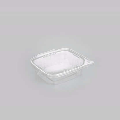 Tamper Tek 24 oz Rectangle Clear Plastic Container - with Hinged Lid, Tamper-Evident - 6 1/2" x 4 1/2" x 2" - 100 count box