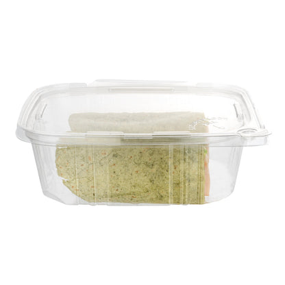 Tamper Tek 32 oz Rectangle Clear Plastic Container - with Hinged Lid, Tamper-Evident - 6 1/2" x 4 1/2" x 2 1/2" - 100 count box
