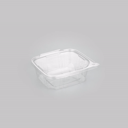 Tamper Tek 32 oz Rectangle Clear Plastic Container - with Hinged Lid, Tamper-Evident - 6 1/2" x 4 1/2" x 2 1/2" - 100 count box