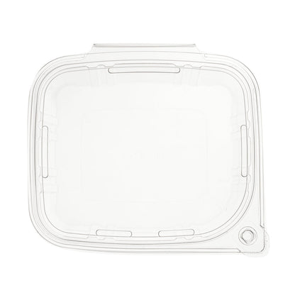 Tamper Tek 32 oz Rectangle Clear Plastic Container - with Hinged Lid, Tamper-Evident - 6 1/2" x 4 1/2" x 2 1/2" - 100 count box