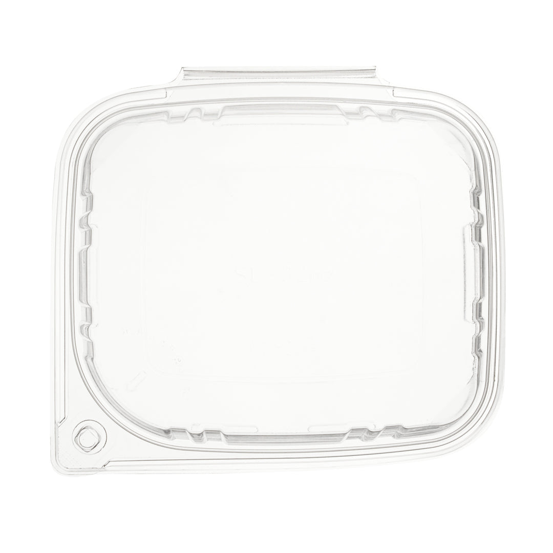 Tamper Tek 32 oz Rectangle Clear Plastic Container - with Hinged Lid, Tamper-Evident - 6 1/2" x 4 1/2" x 2 1/2" - 100 count box