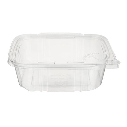 Tamper Tek 32 oz Rectangle Clear Plastic Container - with Hinged Lid, Tamper-Evident - 6 1/2" x 4 1/2" x 2 1/2" - 100 count box
