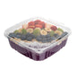 Tamper Tek 48 oz Rectangle Clear Plastic Container - with Hinged Lid, Tamper-Evident - 8 1/4" x 7 1/2" x 2 3/4" - 100 count box