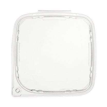 Tamper Tek 48 oz Rectangle Clear Plastic Container - with Hinged Lid, Tamper-Evident - 8 1/4" x 7 1/2" x 2 3/4" - 100 count box