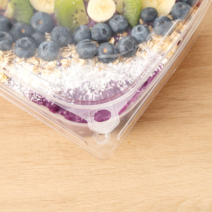 Tamper Tek 48 oz Rectangle Clear Plastic Container - with Hinged Lid, Tamper-Evident - 8 1/4" x 7 1/2" x 2 3/4" - 100 count box