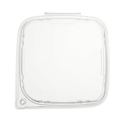 Tamper Tek 64 oz Rectangle Clear Plastic Container - with Hinged Lid, Tamper-Evident - 8 1/4" x 7 1/2" x 3 1/4" - 100 count box