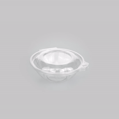 Tamper Tek 24 oz Round Clear Plastic Bowl - with Hinged Lid, Tamper-Evident - 7" x 7" x 2 3/4" - 100 count box
