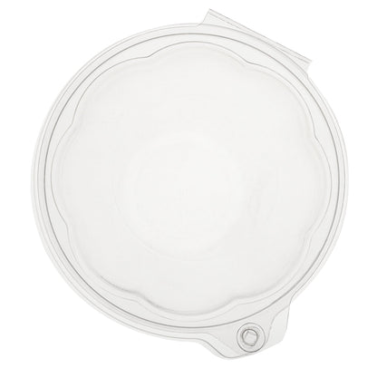 Tamper Tek 24 oz Round Clear Plastic Bowl - with Hinged Lid, Tamper-Evident - 7" x 7" x 2 3/4" - 100 count box