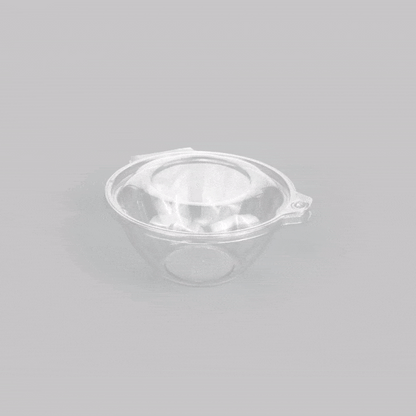 Tamper Tek 32 oz Round Clear Plastic Bowl - with Hinged Lid, Tamper-Evident - 7" x 7" x 3 1/2" - 100 count box