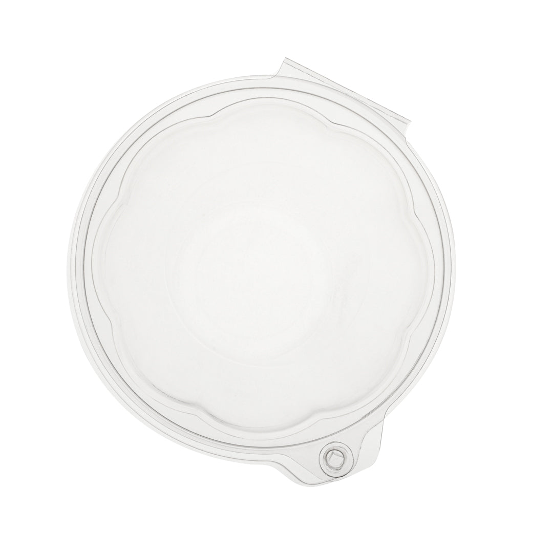 Tamper Tek 32 oz Round Clear Plastic Bowl - with Hinged Lid, Tamper-Evident - 7" x 7" x 3 1/2" - 100 count box