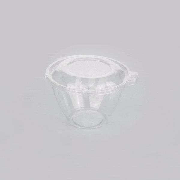 Tamper Tek 48 oz Round Clear Plastic Bowl - with Hinged Lid, Tamper-Evident - 7" x 7" x 4 3/4" - 100 count box