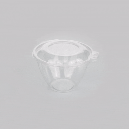 Tamper Tek 48 oz Round Clear Plastic Bowl - with Hinged Lid, Tamper-Evident - 7" x 7" x 4 3/4" - 100 count box