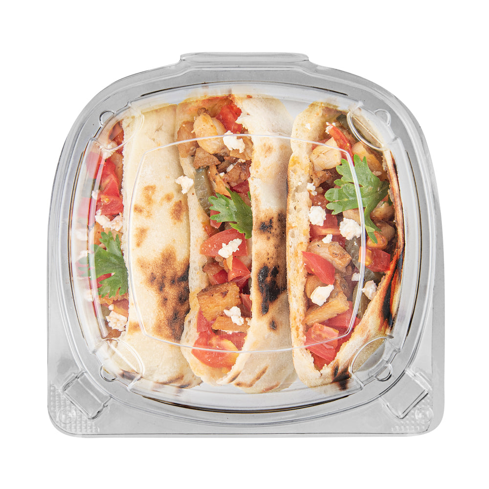 Thermo Tek 19 oz Rectangle Clear Plastic Clamshell Container - Anti-Fog - 6" x 5 1/2" x 2 3/4" - 100 count box