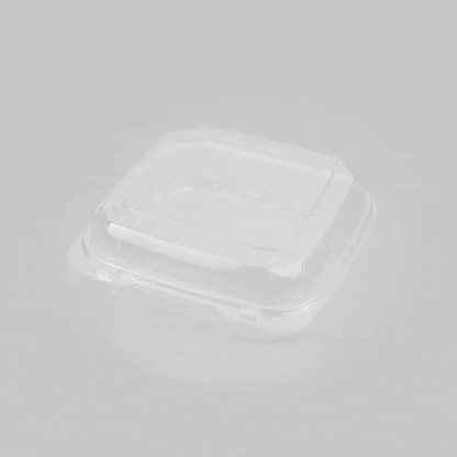 Thermo Tek 39 oz Square Clear Plastic Clamshell Container - Anti-Fog - 7 3/4" x 7 3/4" x 2 1/2" - 100 count box