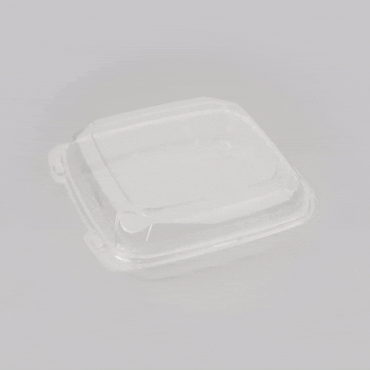 Thermo Tek 46 oz Rectangle Clear Plastic Clamshell Container - Anti-Fog - 9" x 8 1/4" x 2 1/2" - 100 count box